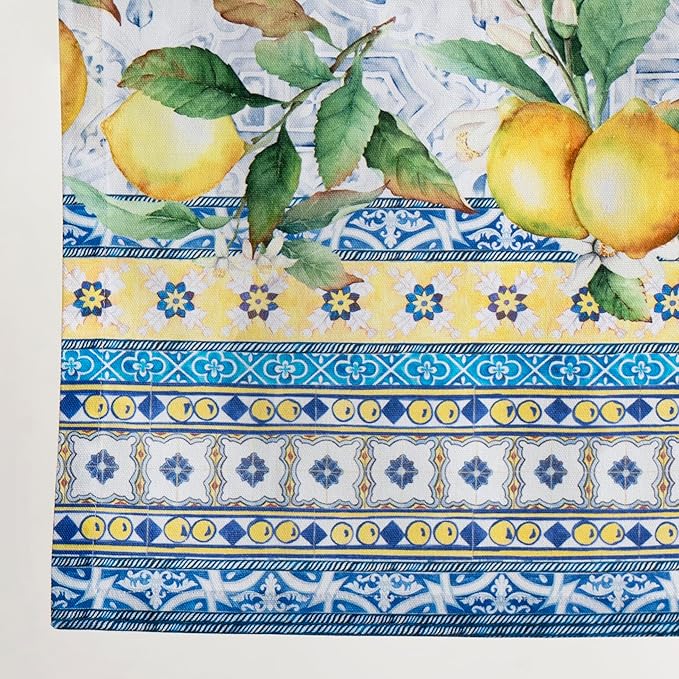 Maison d' Hermine Table Runner 100% Cotton Single Layer Table Runners 72 inches Long Decorative for Home Kitchen Dining Party Baby Shower Wedding Bridal Shower Spring Summer (Citrus, 14.50" x 72")