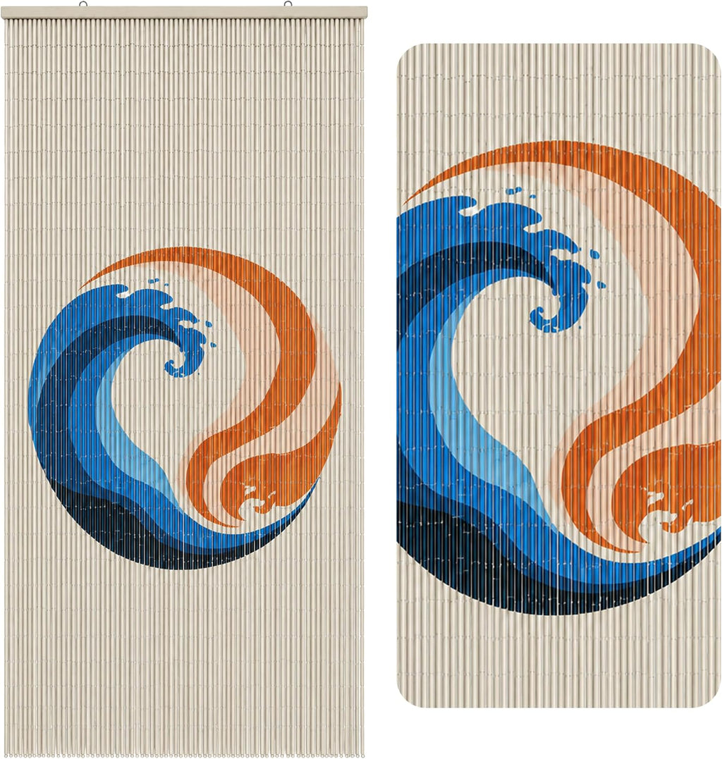 fire & ice beaded bamboo curtain for doorway, main product view