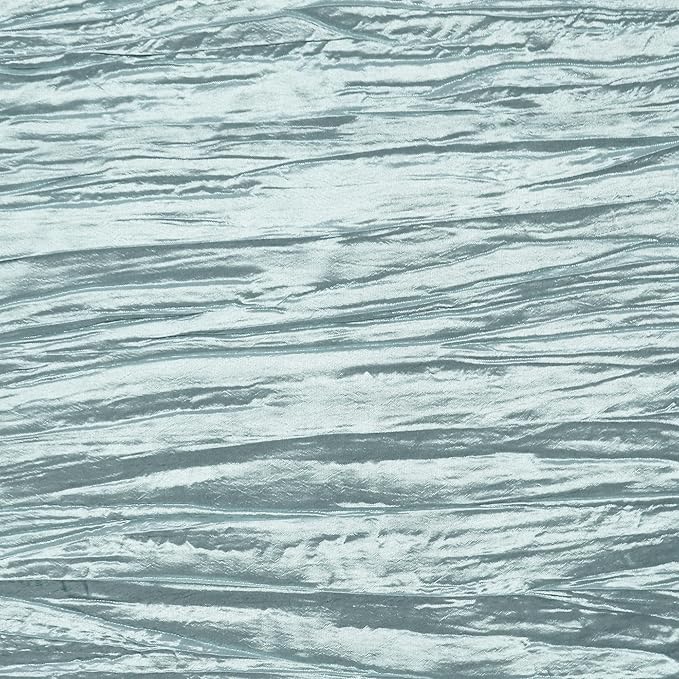 YOUR CHAIR COVERS - 90 x 132 inch Rectangular Crinkle Taffeta Tablecloth - Dusty Blue, Rectangle Table Linens for 6 ft Rectangular Tables, Wedding Crushed Table Cloth