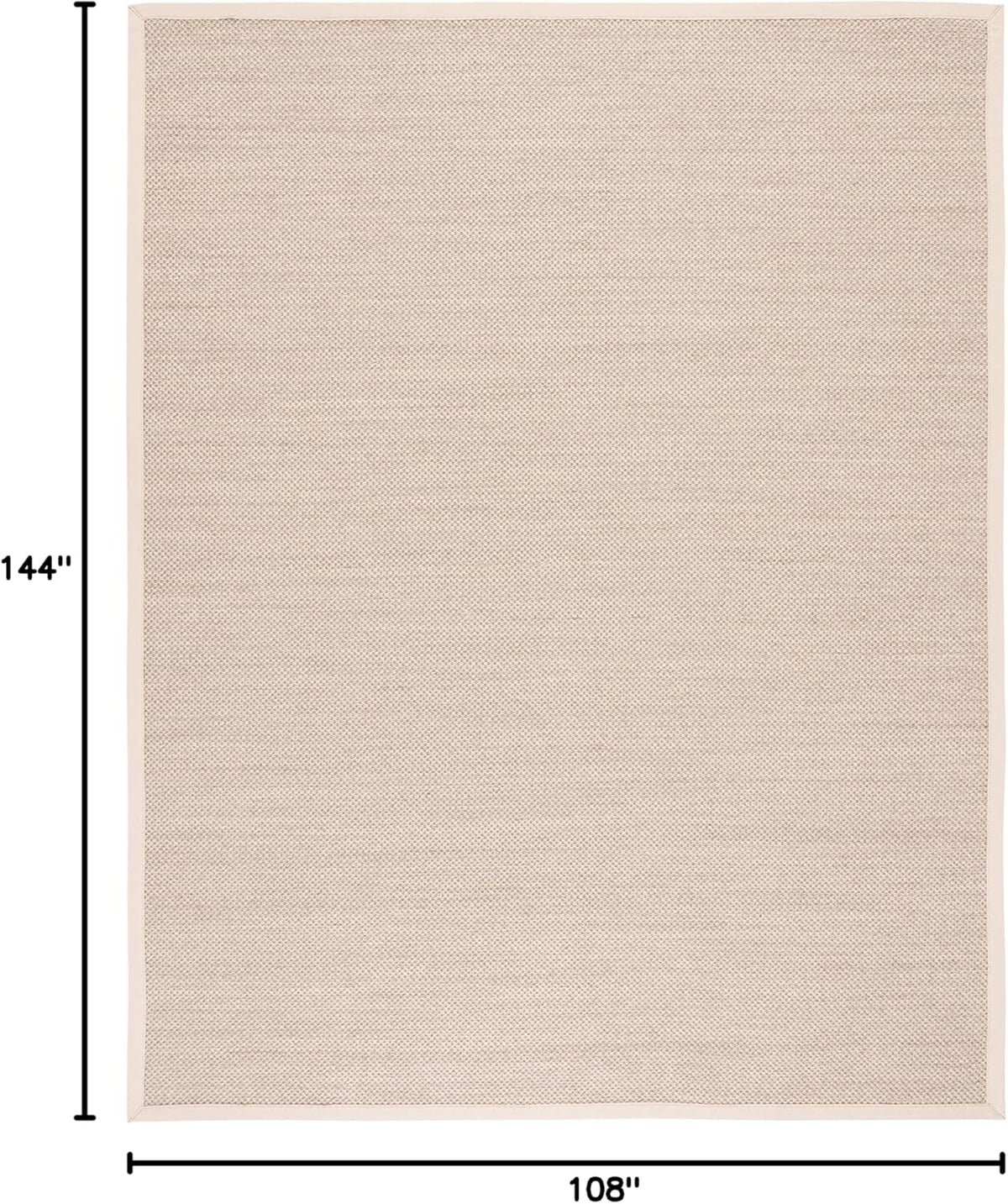 SAFAVIEH Natural Fiber Area Rug 9x12 Large Sisal Textured, Marble NF143C