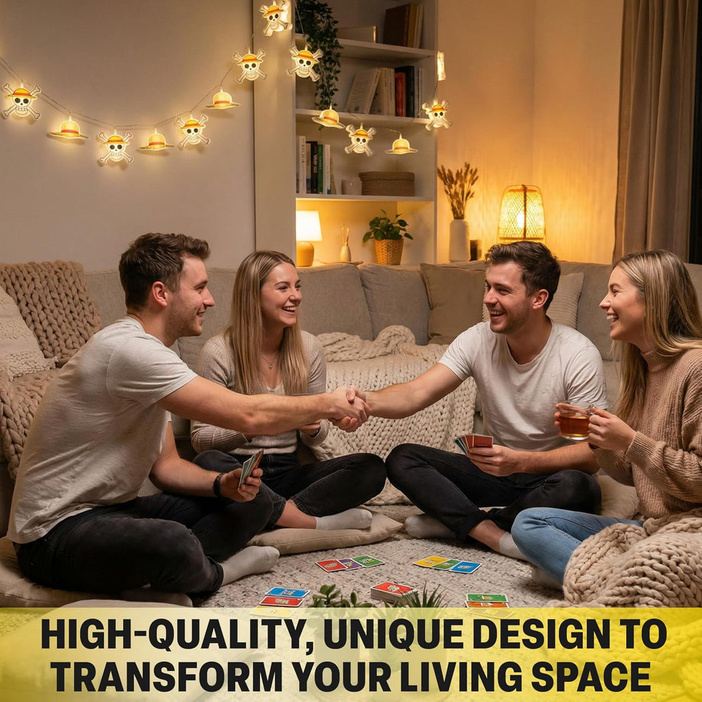 Get Trend One Piece 3D LED String Lights, 5.4 ft, 10 Pcs White Fairy Lights Battery Operated, 2 Lighting Modes, Straw Hat Indoor, Home, Room Decor for Kids, Teens, Adults, Manga, Anime Gifts