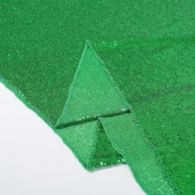 SquarePie Sequin Tablecloth 50 x 72 Inch Green Sparkly Table Cloth for Christmas Party Decoration