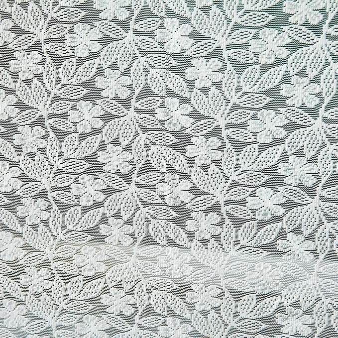 Lace Tablecloth Leaf Pattern Warp Knitting Fabric Solid White Rectangle/Oblong Table Cover for Kitchen Dining Farmhouse Wedding Party Decor Ivory, 52x70 Inch