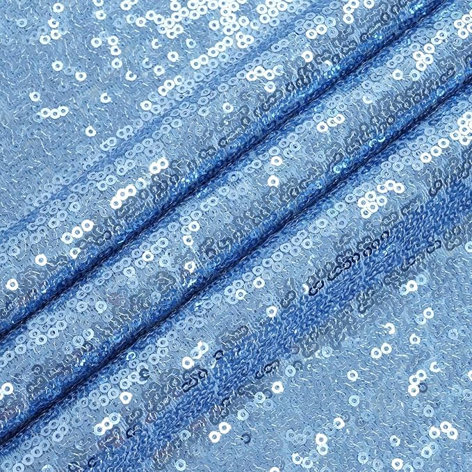 Eternal Beauty Baby Blue Sequin Backdrop, 20x10 Ft Glitter Background Curtains for Shimmer Photography Party Wedding Birthday Back Drop Decor
