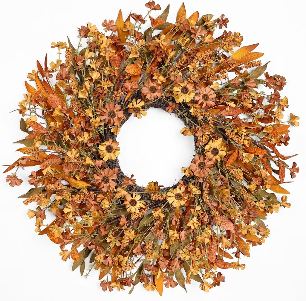 ghrdopy 24 inch fall wreath front door, artificial, main product view