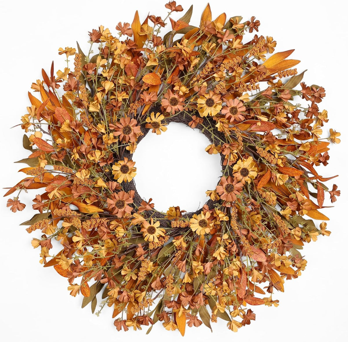 ghrdopy 24 inch fall wreath front door, artificial, main product view