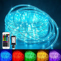 Minetom Color Changing Rope Lights Outdoor, 33FT 100 LED String Lights with Plug & Remote, Waterproof Christmas Light Outdoor Decoration, Twinkle LED Rope Light for Outside Indoor Bedroom,16 Colors