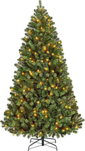 yaheetech 6ft pre-lit christmas tree with 300 warm, main product view