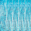 GOER 3.2 ft x 6.5 ft Metallic Tinsel Foil Fringe Curtains Party Photo Backdrop Party Streamers for Birthday,Graduation,New Year Eve Decorations Wedding Decor (5 Pcs,Wavy Light Blue)