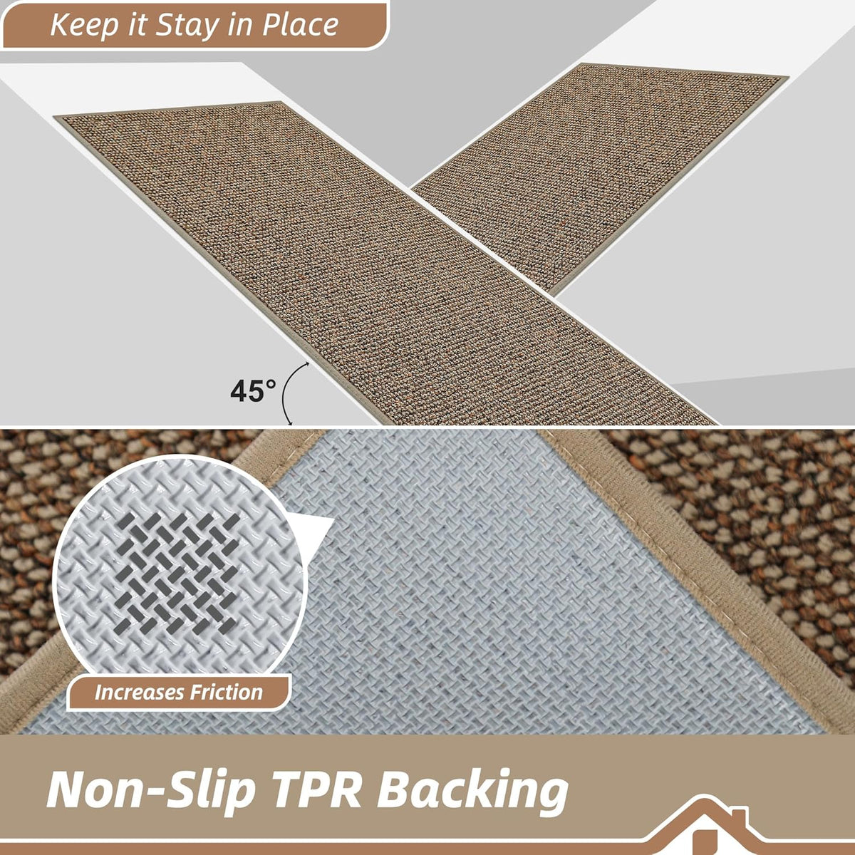 BEQHAUSE Hallway Runner Rugs 2x6, Hallway Rug Non-Slip Washable, Taupe