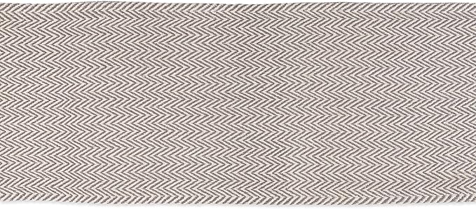 DII Woven Basic Tabletop Collection Chevron Table Runner, 15x72, Gray