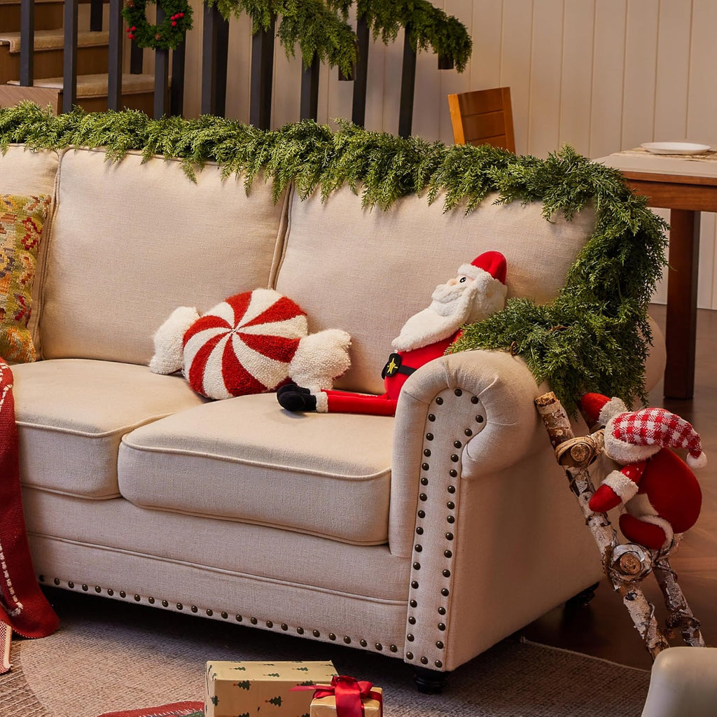 picktop 8 ft cedar garland, realistic high-density artificial, side view