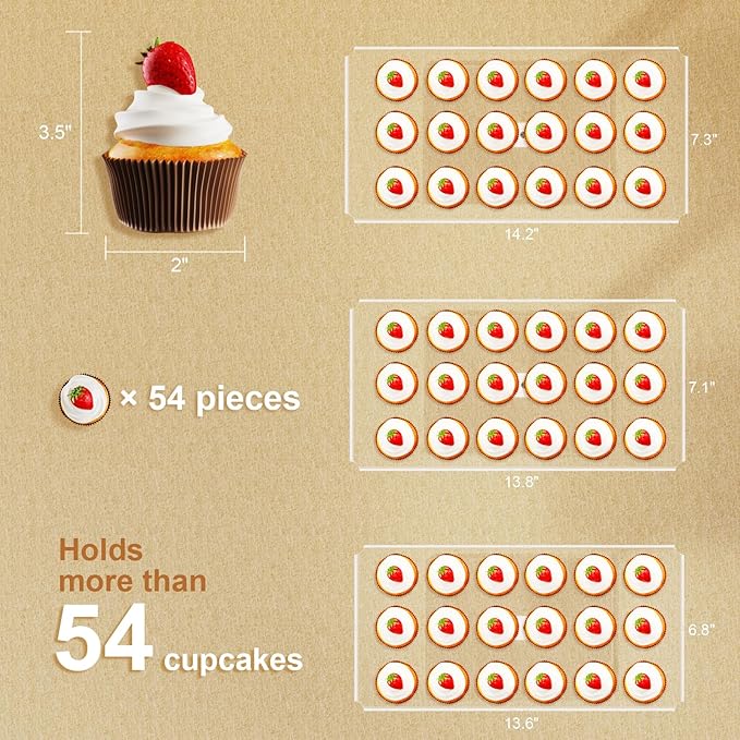 Dessert Cupcake Stand, 3 Set Acrylic Tiered Serving Tray for Dessert Table Display, Cup Cake Holder for Tea Party/Birthday/Wedding