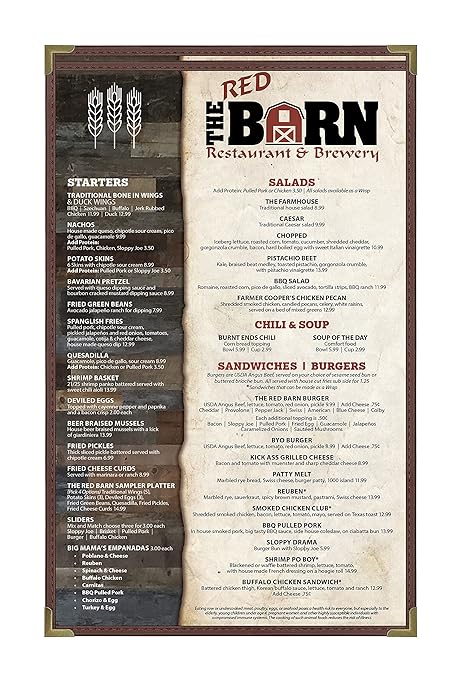 Goodsmart Pajco Style Restaurant Menu Covers – Pack of 10, Side-Loading Menu Holders, Single Stitched Edge, Clear Vinyl Menu Sleeves, Leatherette Trim, Gold Corners, Burgundy, 1 View (8.5" x 14")