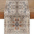 Snycler Table Runner Boho Table Runners Vintage Elegant Farmhouse Table Center Linen Decor for Home Dining Party Entrance (13x108 Inch) Boho-Brown