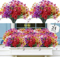 AGIRL 24 Bundles Artificial Flowers for Outdoor,Fake Flowers No Fade Plastic Faux Plants for Decoration Hanging Planters Outdoor&Indoor Garden Patio Porch Window Party Farmhouse