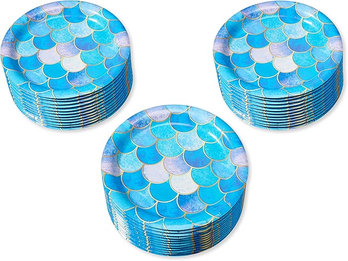 American Greetings Mermaid Party Supplies, Dessert Plates (36-Count)