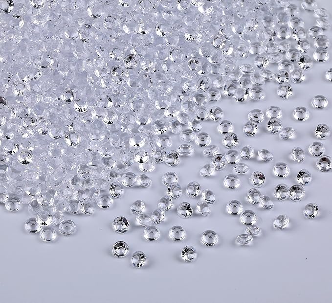 10000 pcs/Pack Wedding Table Scatter Confetti Crystals Acrylic Diamonds Vase Fillers 4.5 mm Rhinestones for Wedding, Bridal Shower, Vase Beads Decorations (Transparent)