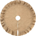 Tatuo 31 Inch Large Christmas Tree Skirt Decorations Fit 3.3~5 ft Xmas Tree Linen Burlap Trees Skirt for Christmas Xmas New Year Party Holiday Family Winter Home Indoor Outdoor Decor (Linen Color)
