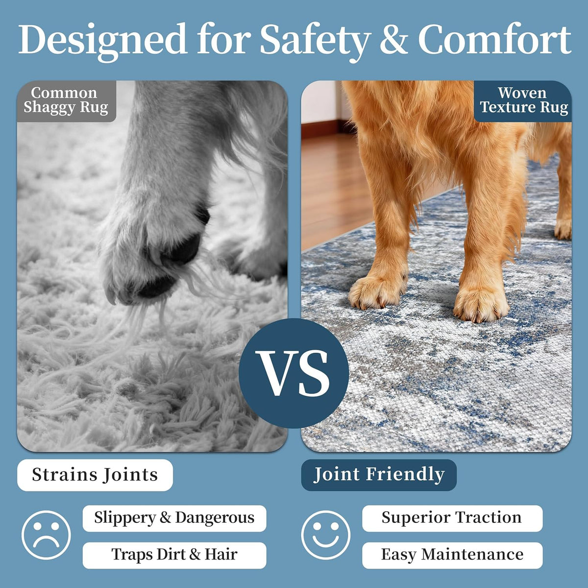 Long Hallway Runner Rug 2.6x12ft Textured Non Slip for Dogs,Multi