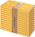 Urban Villa Cloth Napkins 100% Cotton Slub Absorbent Dinner Napkins (Set of 12) Oversized 20x20 Inches Solid Mustard Color Soft Durable Reusable Washable Ideal for Everyday Use Wedding Parties