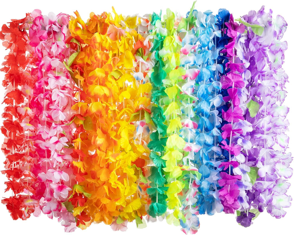 JOYIN Toy 36 Counts Hawaiian Leis Bulk, Tropical Flower Lei Hawaiian Lei Beach Hawaii Luau Party Favor Decoration Packs Party Supplies(3 Dozen)