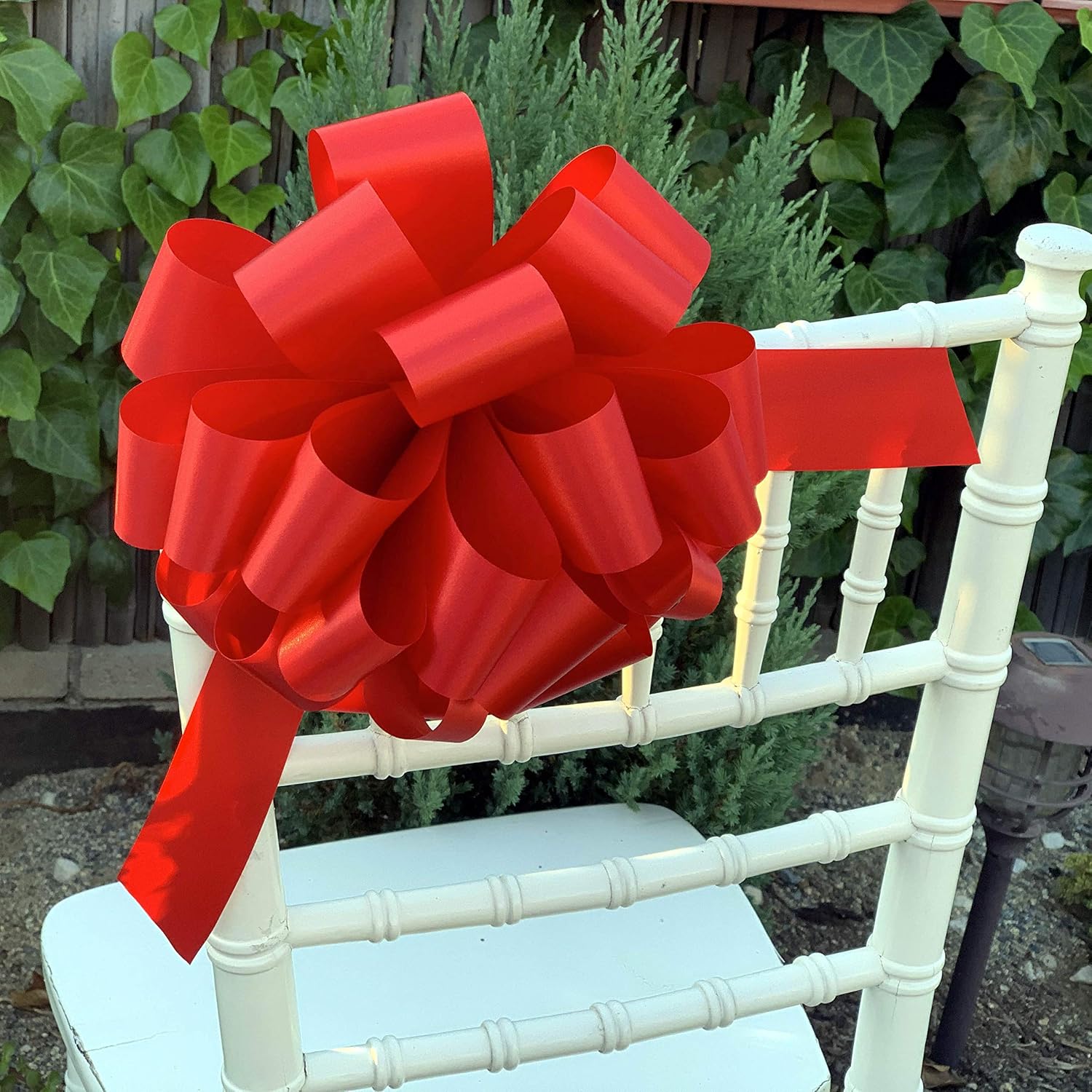 Large Red Ribbon Pull Bows - 9" Wide, Set of 6, 4th of July, America 250 Anniversary, Wreath, Fundraiser, Gift Basket, USA Patriotic, Team Colors, Birthday, School Graduation, Labor Day, Veterans Day