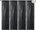 Sugargirl Halloween Black Sequin Backdrop Curtain 4 Panels 2FTx8FT Glitter Black Background Drapes Sparkle Photography Backdrop for Party Wedding Birthday Wall Decoration