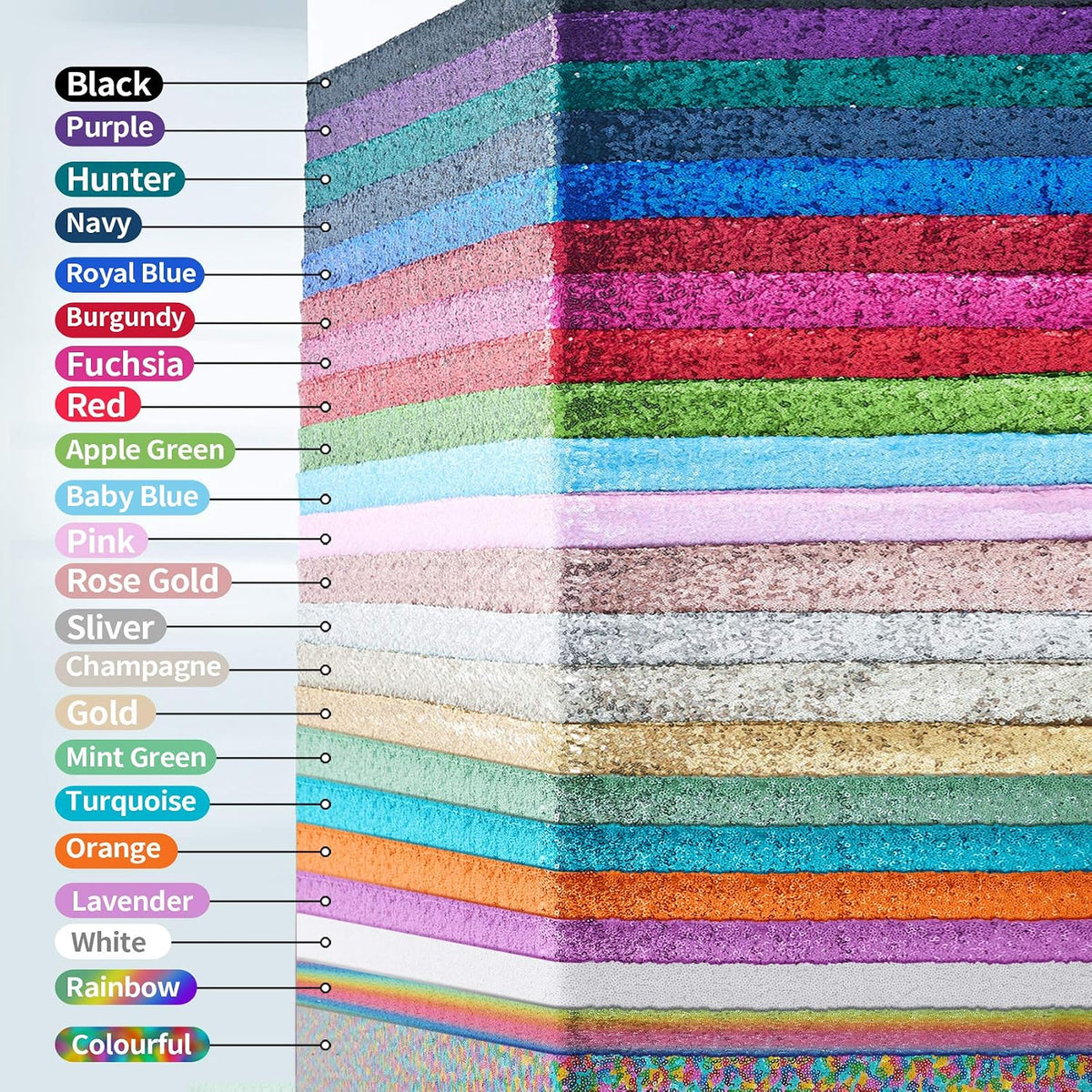 Pufogu 12 x 72 inches Hot Pink Sequin Table Runner, 6 Packs
