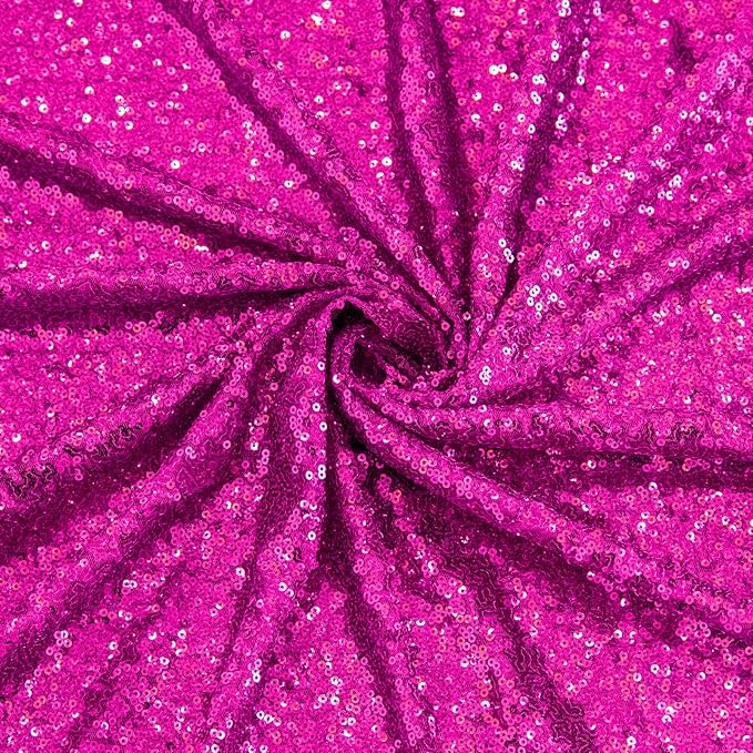 JYFLZQ Hot Pink Sequin Backdrop Curtain 2x8ft 2 Panel Fuchsia Glitter Photo Booth Photography Backdrop Background for Parties Shimmer Wall Backdrop Wedding Backdrop Decorations