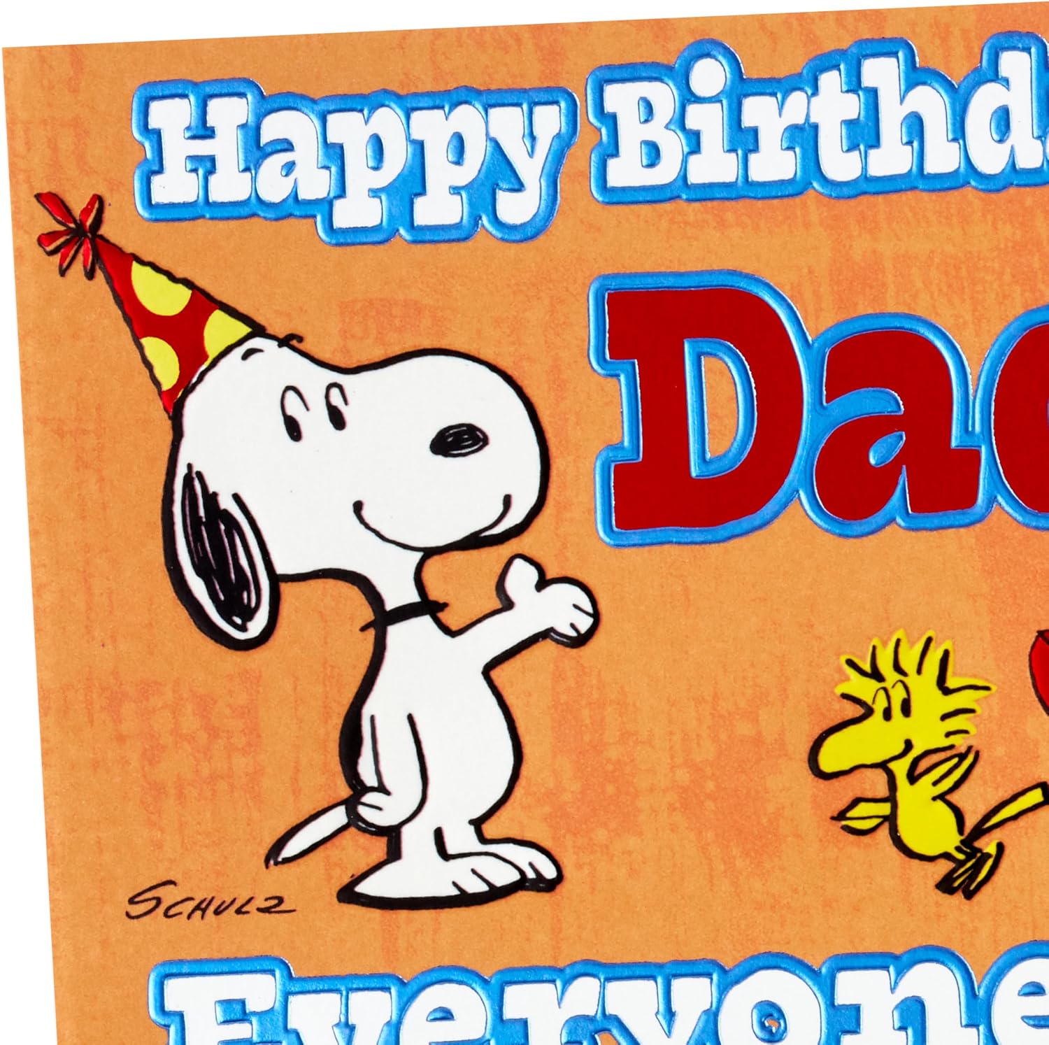 Hallmark Peanuts Father Birthday Card, Snoopy and Woodstock (Best Dad Ever) from Son, Daughter, Kid