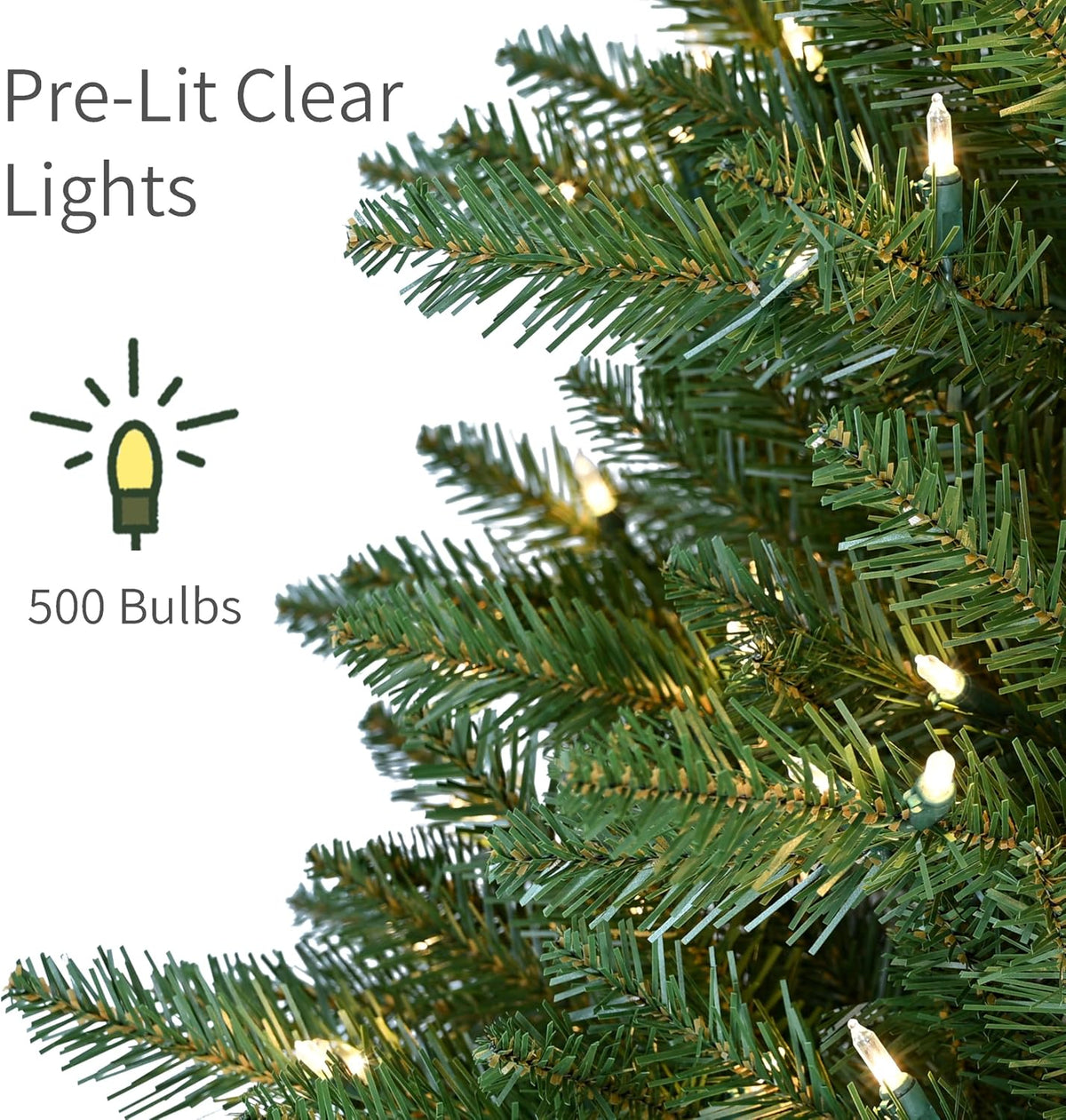 puleo international 6.5ft pre-lit full fraser fir artificial, side view