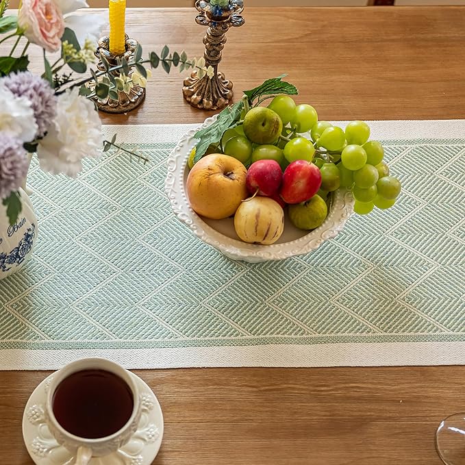 Table Runners 63 Inches,Waterproof Boho Table Runner with Tassel Fringe,Table Runner for Party Coffee Table