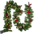 funpeny 9 ft artificial christmas garland, pre-lit 50, main product view