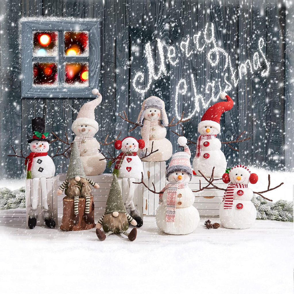 Christmas 2025 Animated Snowman Decorations, Xmas Handmade Plush Ornaments for Indoor, Home and Holiday, Present for Family and Friends