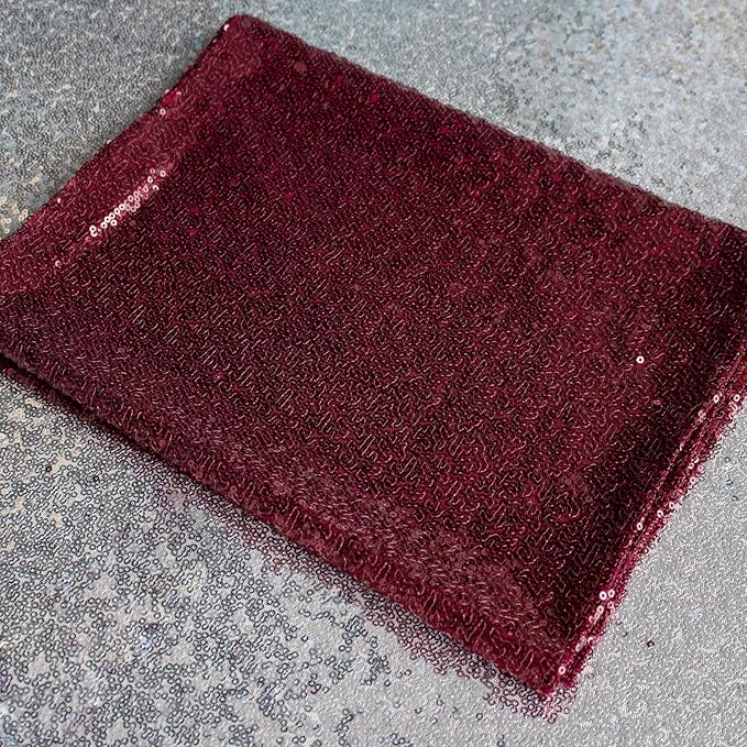 JYFLZQ Burgundy Sequin Backdrop Curtains 6ft x 8ft 1 Panel Glitter Photo Booth Backdrops Sparkly Photography Background Drapes for Parties Wedding Bridal Showers