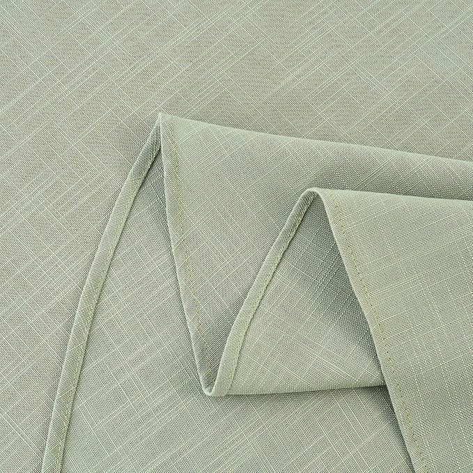 maxmill Lux Faux Linen Tablecloth with Slubby Texture Wrinkle Resistant Anti-Shrink Soft Table Cloth for Kitchen Dining Restaurant Tabletop for Event Holiday Dinner Round 70 Inch Sage Green