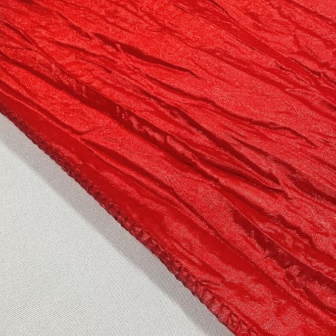 YOUR CHAIR COVERS - 90 x 132 inch Rectangular Crinkle Taffeta Tablecloth - Red, Rectangle Table Linens for 6 ft Rectangular Tables, Wedding Crushed Table Cloth