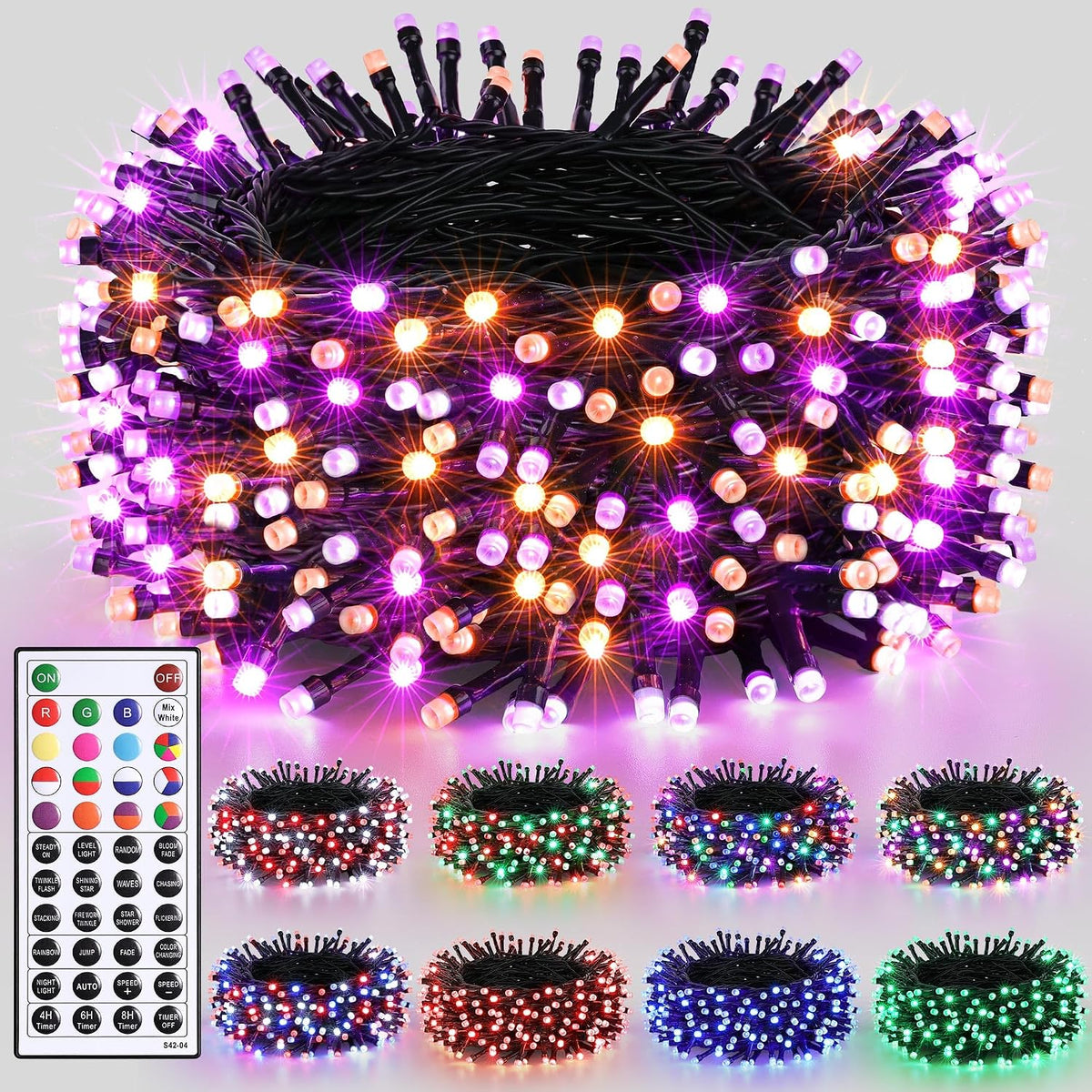 Joomer Halloween String Lights - 100FT 300LED Plug-in RGB String Lights