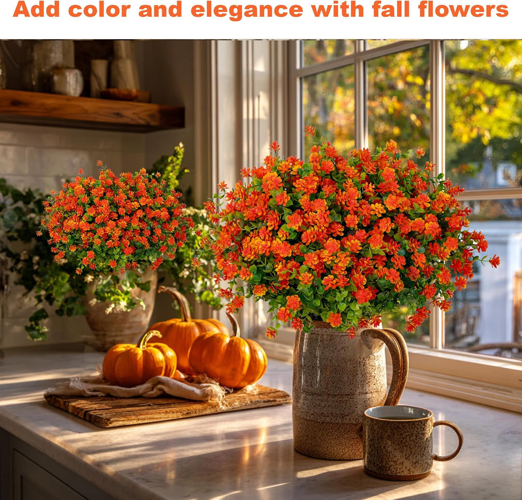axylex artificial mums for outdoors, fake fall flowers, close-up detail