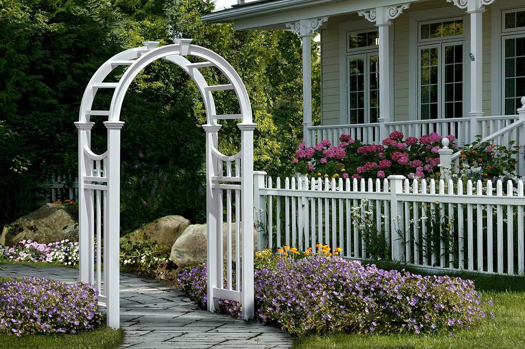 vienna 49" w x 91" h vinyl arbor, side view