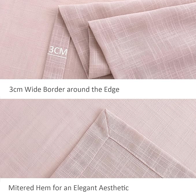 maxmill Lux Faux Linen Table Cloth with Slubby Texture Wrinkle Resistant Anti-Shrink Soft Tablecloth for Kitchen Dining Tabletop for Buffet Banquet Parties Rectangle 60 x 140 Inch Blush