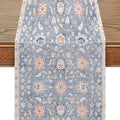 Snycler Table Runner Boho Table Runners Vintage Elegant Farmhouse Table Center Linen Decor for Home Dining Party Entrance (13x108 Inch) Blue