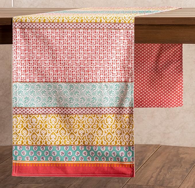 Maison d' Hermine Table Runner 100% Cotton Double Layer Table Runners 72 inches Long Decorative for Home Kitchen Dining Party Baby Shower Wedding Bridal Shower Spring Summer (Provence, 14.50" x 72")