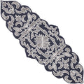 Decorative Beaded Table Runner - 36" Glass Beads & Polyester Table Runner Ideal for Dining, Décor, Luxury Table Centerpiece for Weddings, Holidays & Modern Home Accents (Blue Silver) - CLEENTABLE