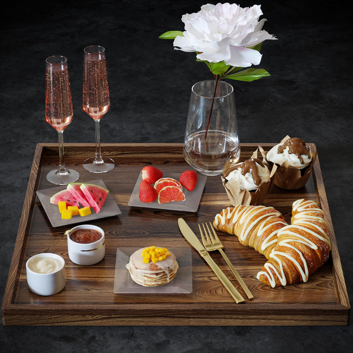 Exquisite Mini Disposable Appetizer Plates - 100 Pack 4.5" x 4.5" C...