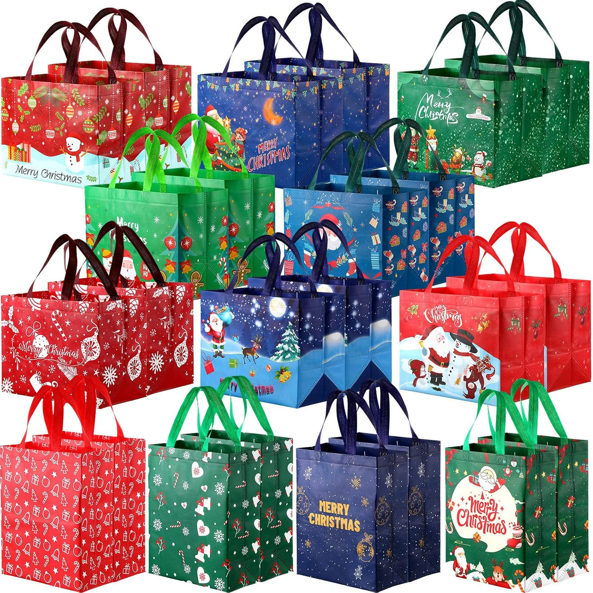 xuniea 48 pcs large christmas tote bags with, main product view