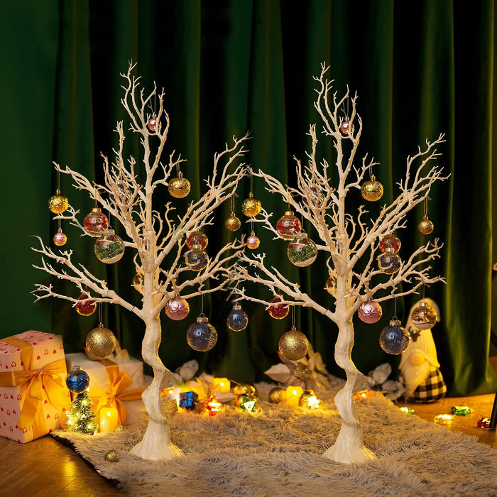 Sziqiqi White Artificial Trees for Wedding Party Decoration Fake Tree Indoor for Home Decor Centerpiece Table Decorations Christmas Halloween 3.4ft Tall