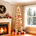 6ft flocked pencil christmas tree - pre-lit frosted, main product view
