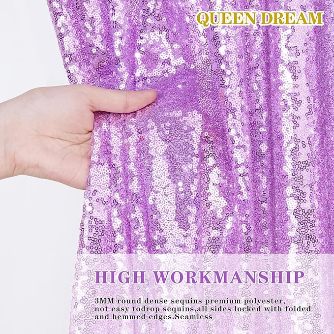 Backdrop Curtains Light Purple Sequin Photo Background Drapes 6 Pieces 2ftx8ft Glitter Lavender Fabric Wedding Party Decor